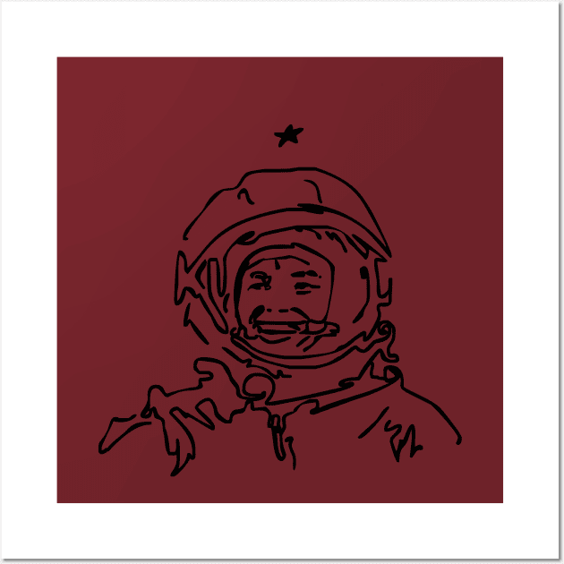 Astronaut - Cosmonaut Gagarin Wall Art by Exerix